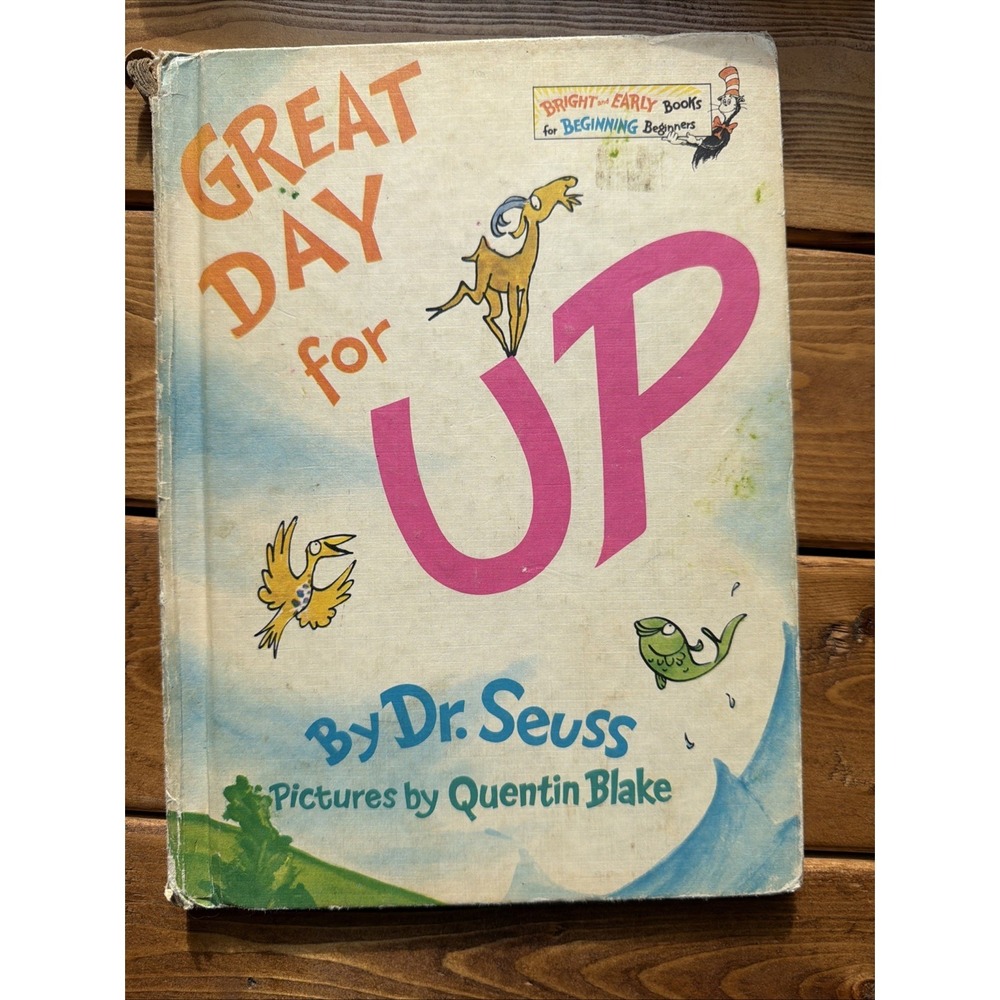 Vintage Great Day For UP, Dr Seuss HC Bright and Early Book,‎ 1974